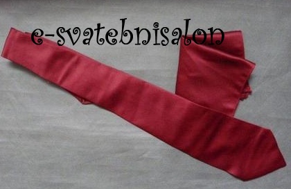 SKLADEM - burgundy kravata  +  kapesníček - Obrázek č. 1