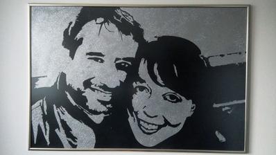 portrét 120 x 80 cm, už v ráme - svadobný dar švagrovcom