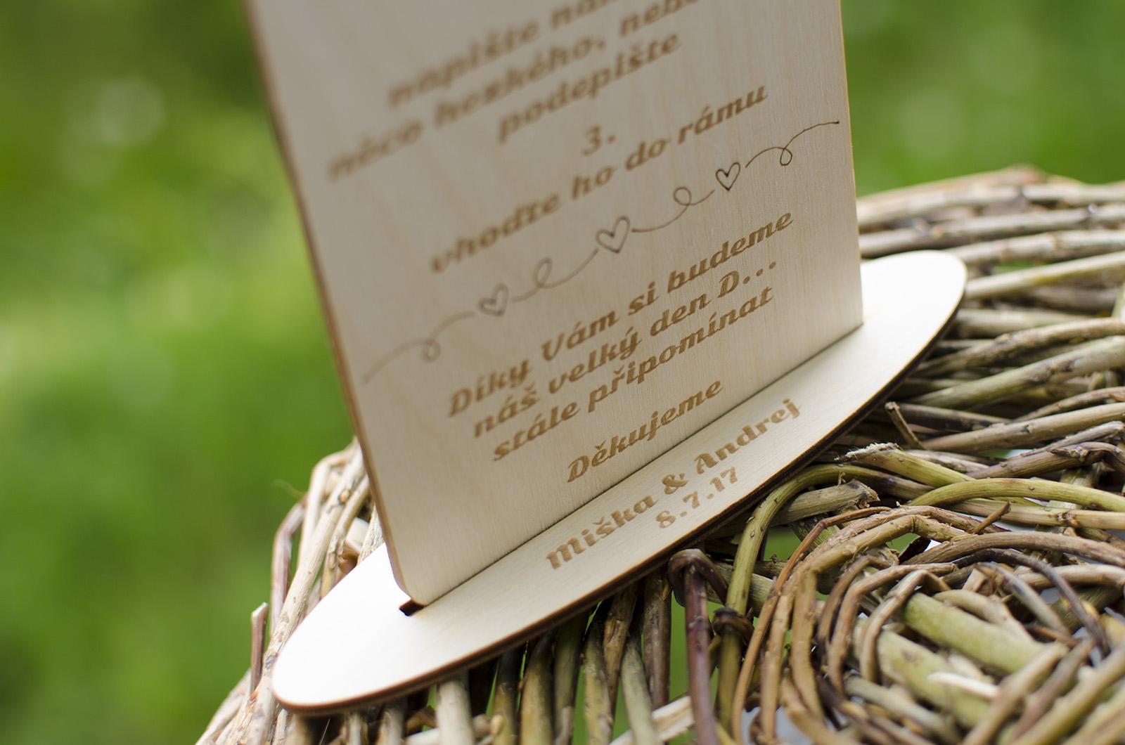Dřevěná tabulka k svatebnímu rámu - Obrázek č. 2