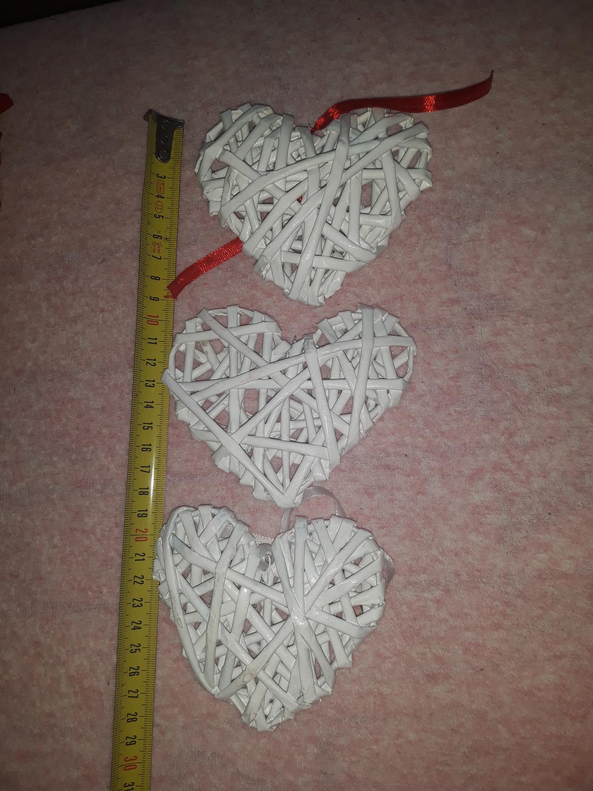bílé srdce z papírového pedigu cca 10cm - Obrázek č. 1