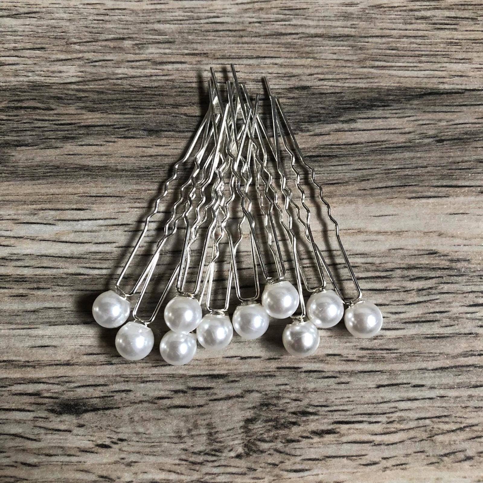 🌸Bílé perly do vlasů (0,8 cm) - 10 ks🌸 - Obrázek č. 1