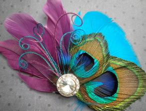 aj tato je pekna aj tento ozdobny fascinator sa mi paci http://www.etsy.com/listing/68732867/teal-palms-white-feather-hair-facinator