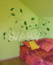 alebo aj takýto motív (červená na bielej stene) wallpainting v obývke by sa mi páčil