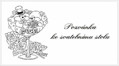 Vítězná pozvánka ke svatebnímu stolu (bude v oranžové barvě).