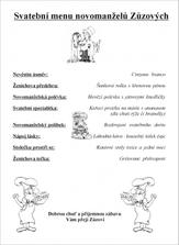 Svatební menu bude pochopitelně v oranžové barvě.