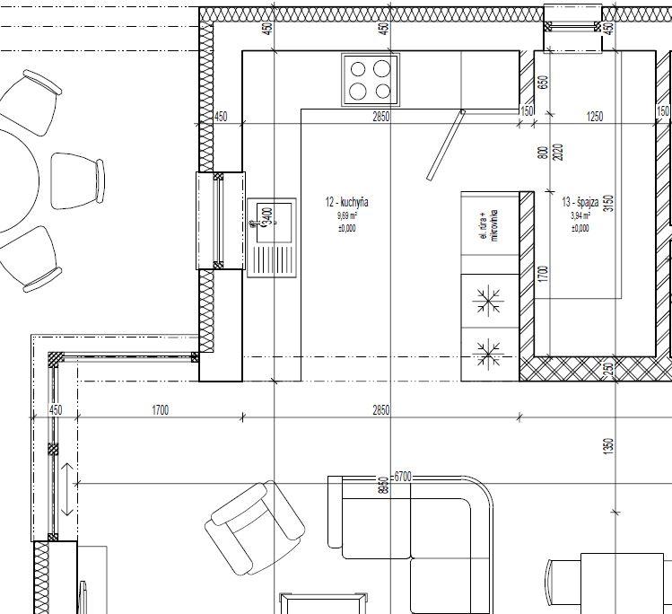 Zmena dispozície kuchyňa a špajza Projekty