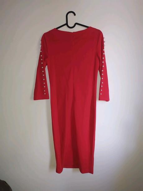 Červené šaty s perličkami SHEIN vel. XS - Obrázek č. 2
