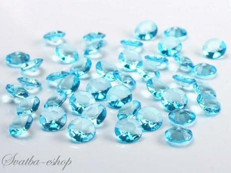 Dekorační diamanty 12 mm tyrkysově modré - Obrázek č. 1