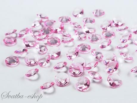 Dekorační diamanty 12 mm světle růžové - Obrázek č. 1
