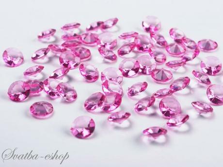 Dekorační diamanty 12 mm růžové - Obrázek č. 1