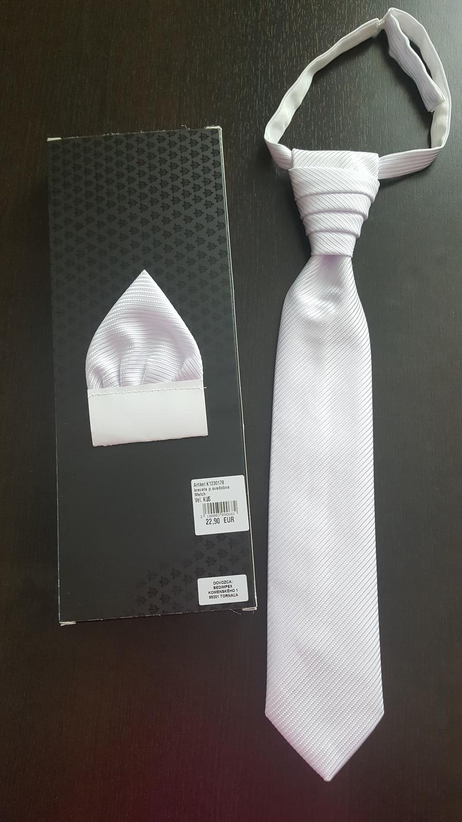 Svadobna kravata s vreckovkou - Obrázok č. 2