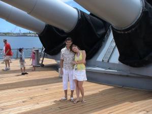 Naše první fotka po zasnoubení - Missouri, Pearl Harbor