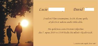 naše svatební oznámení