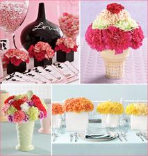 Carnation ice cream cone and mix matched colours