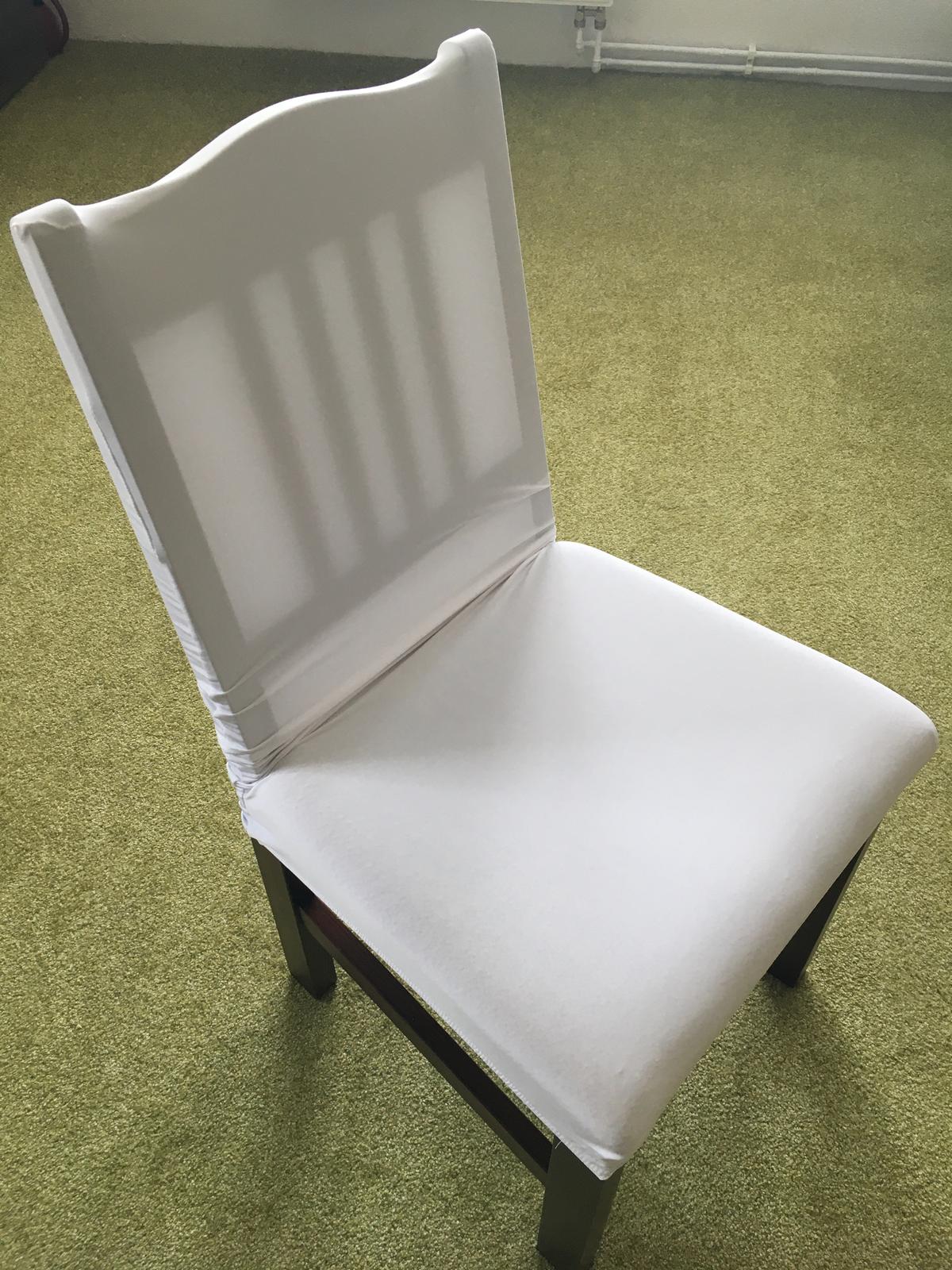 Bílé potahy na židle 12ks - NOVÉ - Obrázek č. 2