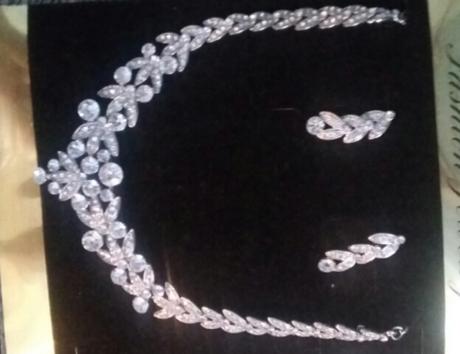 Štrásový set - náhrdelník a naušnice - Obrázok č. 1