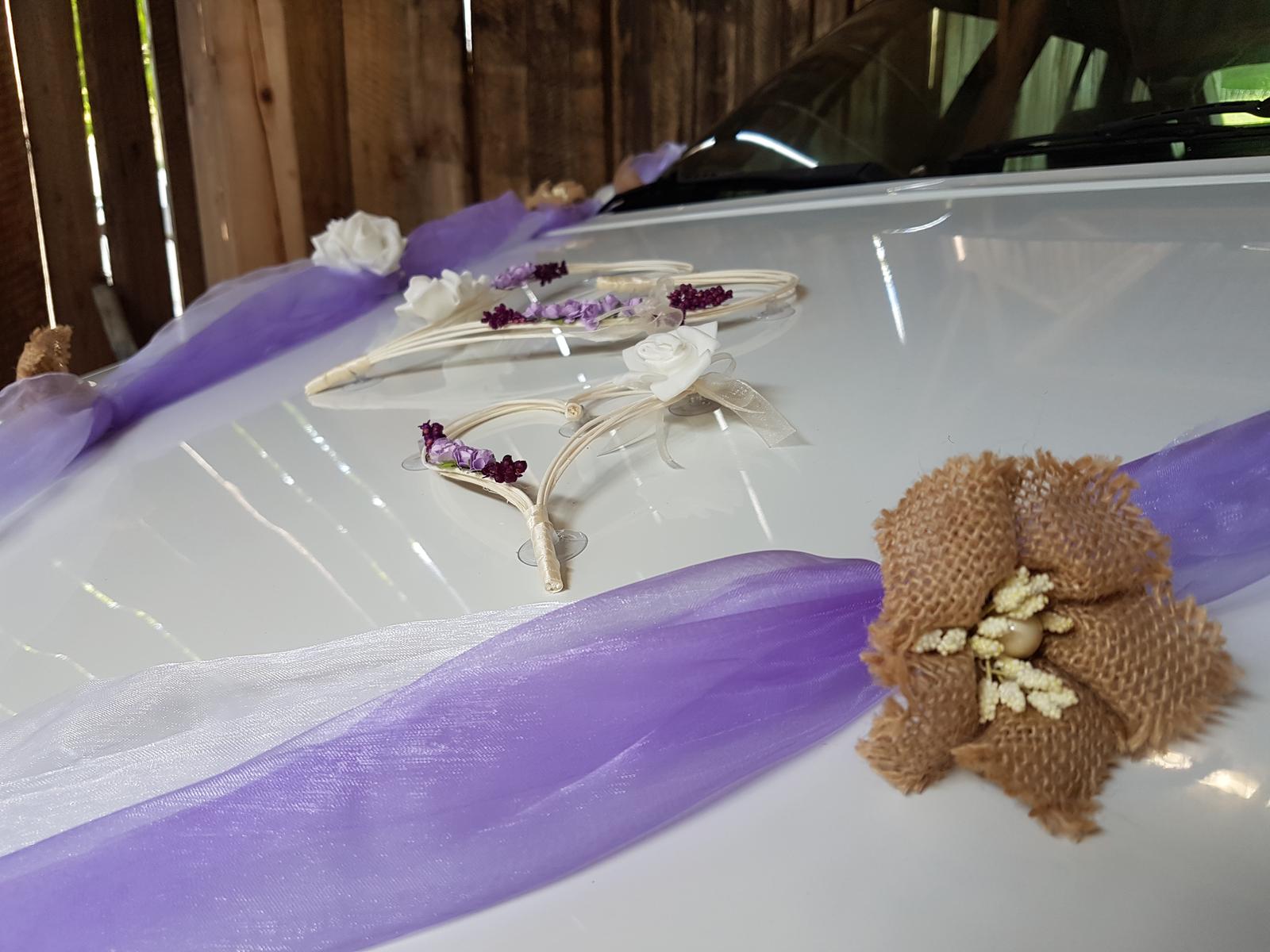 Kompletní výzdoba na auto pro nevěstu a ženicha - Obrázek č. 1