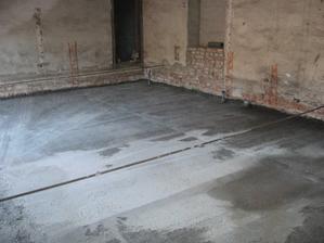 hotový beton na vrchním patře