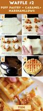 Easy Puff Pastry Waffle with Caramels + Marshmallows