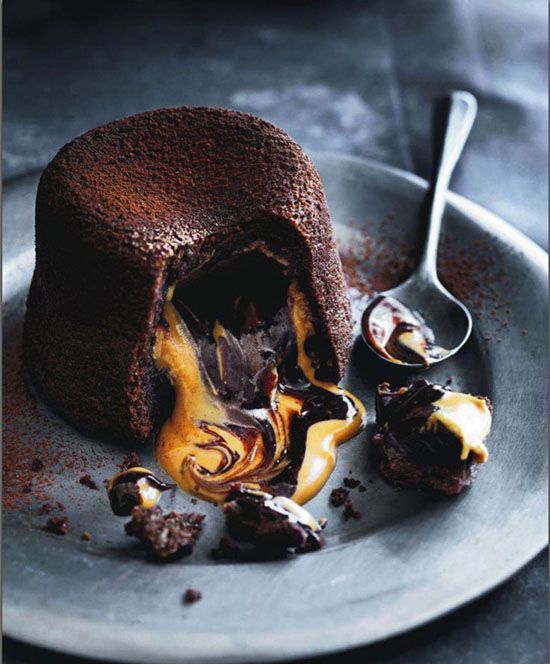 Americké koláčky - Chocolate & Caramel Molten Lava Cake