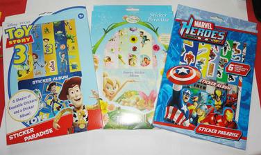 Sticker books for kids area.