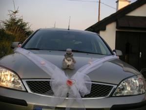 mašle na auto vpředu - bez medvěda :o)