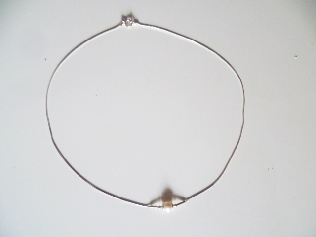 Náhrdelník pravá bílá perla stříbro Ag 925 - Obrázek č. 1