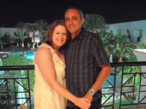 On the balcony in the restaurant in Egypt where h2b proposed