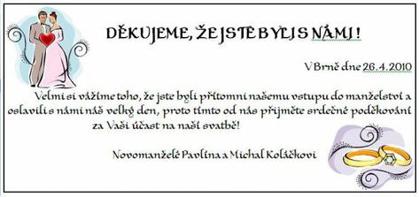 poděkováníčka již připravená