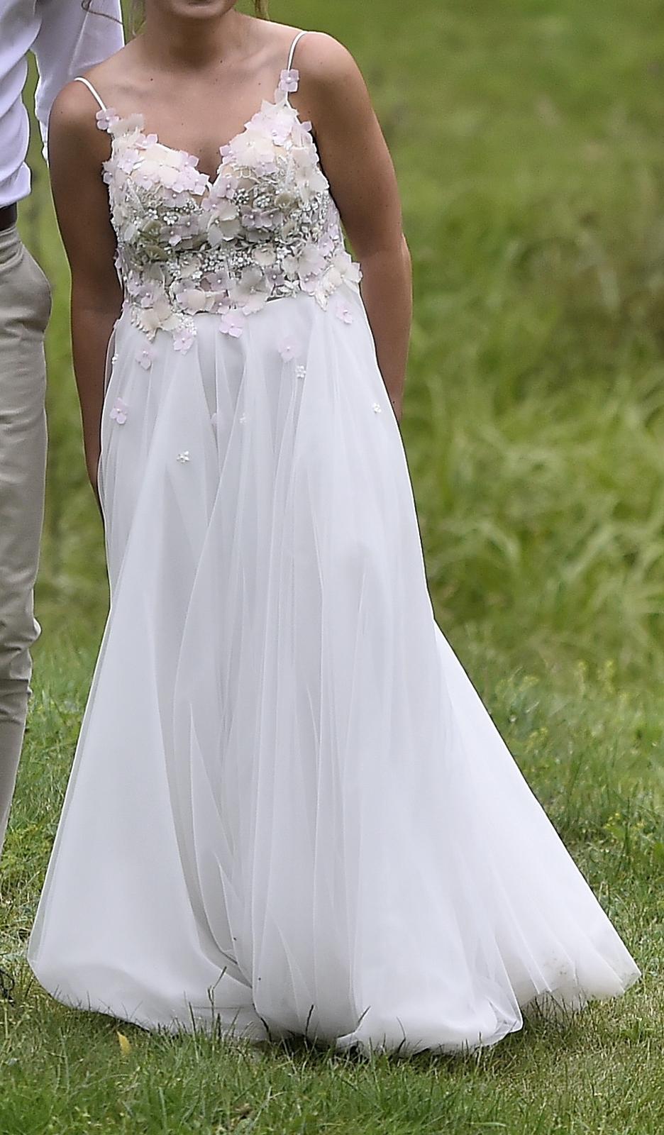 Krásné svatební šaty pro malou nevěstu (XS-M) - Obrázek č. 1
