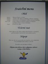 Naše vyrobené menu včetně loga hotelu:-)