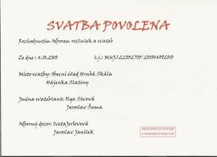 Svatba povolena