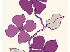 Luxus vo fialovej - textílie s jemnými štylizovanými kvetinami