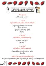 menu na žltom papieri