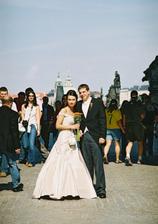 Charles Bridge with many foreign tourists