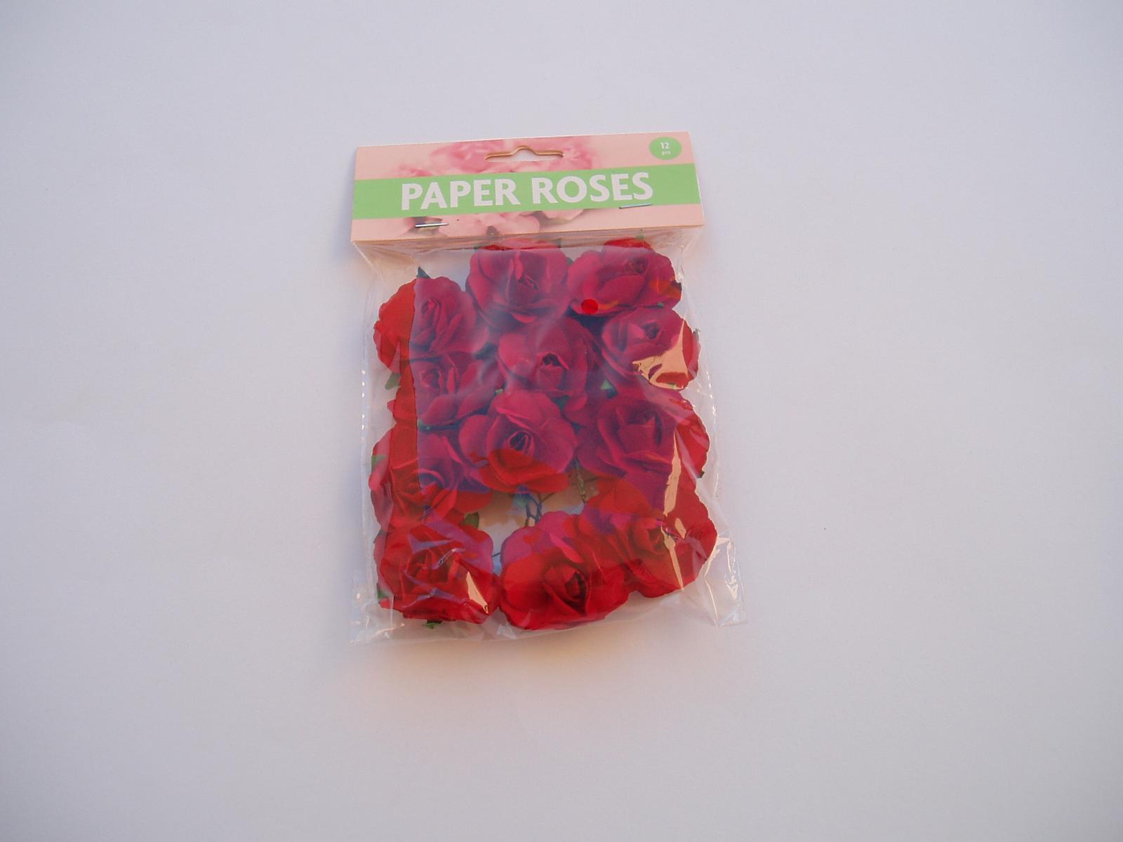 papírové růžičky-tmavě červené - Obrázek č. 1