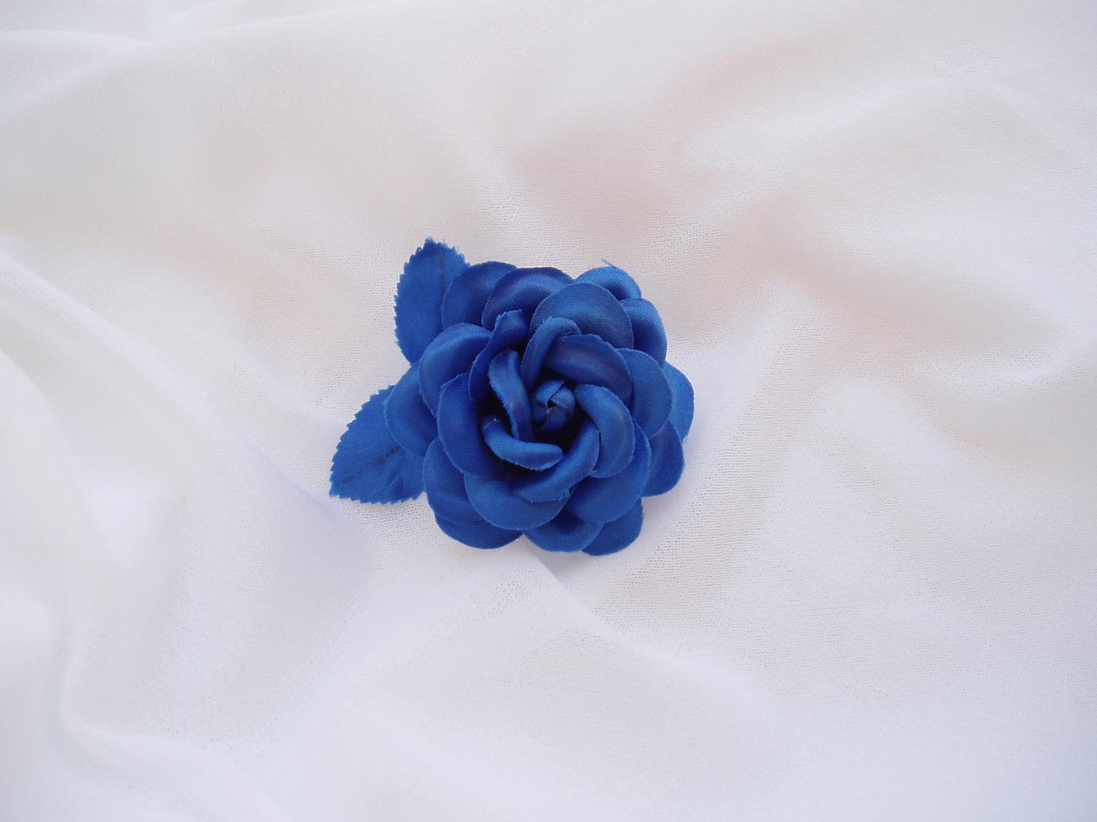 modrá růže-textilní - Obrázek č. 1
