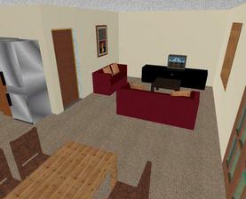 3d model - predbezny navrh obyvacky (manzelova vysnena symetria pre domace kino)