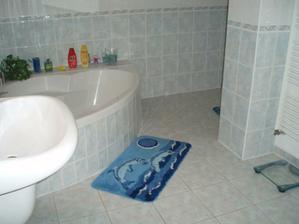 Pohľad od dverí, ako keby WC ani nebolo súčasťou kúpeľne. Je nenápadne schované.