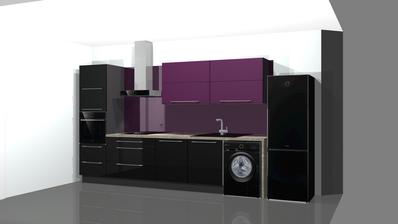 kuchyně která je už ve výrobě..Gorenje kuchyně i spotřebiče, nebude tak šedá, vzadu na ploše bude mléčné sklo a stěny nebudou šedé ale bílé:)