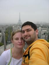 Vue sur la tour eiffel de l´arc de triomphe.