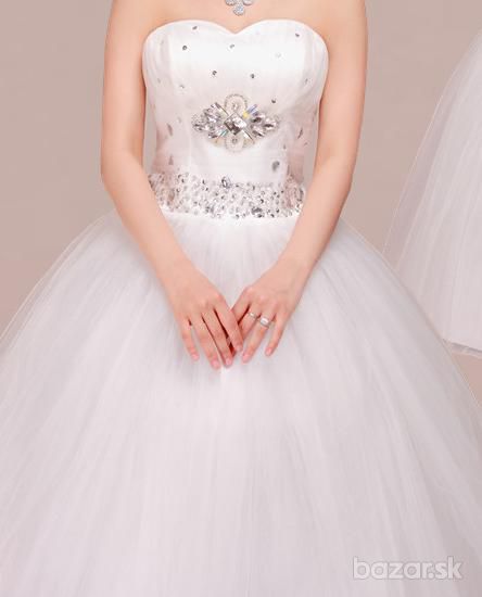 Dlhé svadobné šaty - 16 veľkostí - biele a červené - Obrázok č. 1