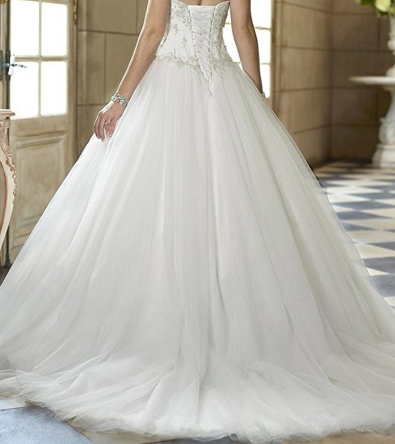 Dlhé svadobné šaty - 11 veľkostí, 2 farby - Obrázok č. 2