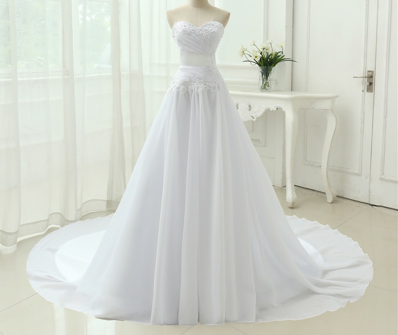 Dlhé svadobné šaty - 6 veľkostí, 2 farby - Obrázok č. 1
