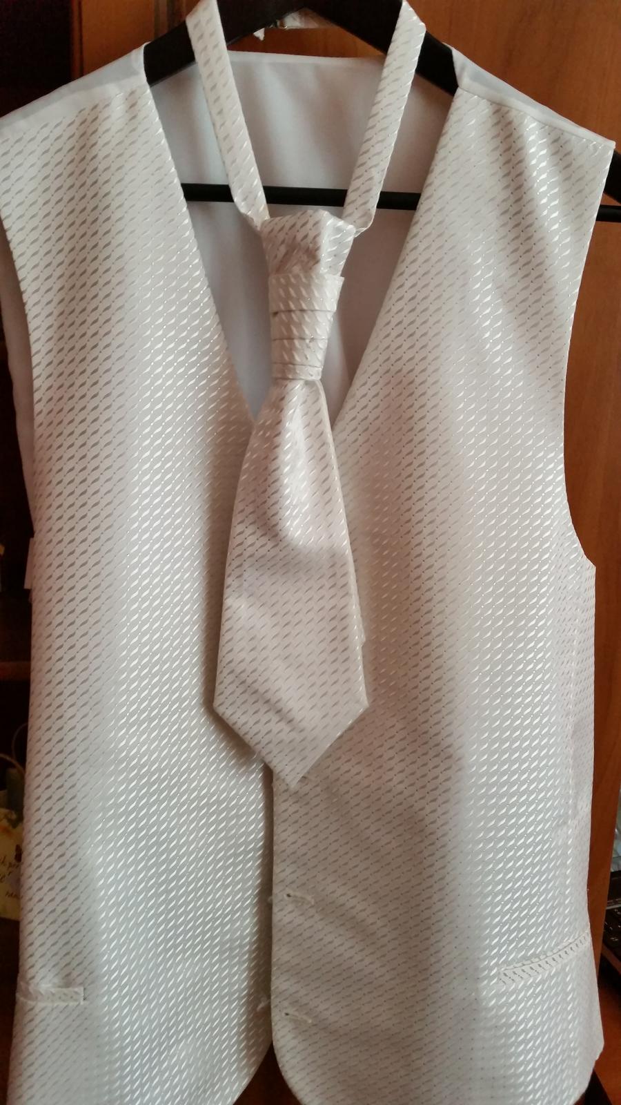 Svadobna vesta +kravata+vreckovka pre zenicha - Obrázok č. 1