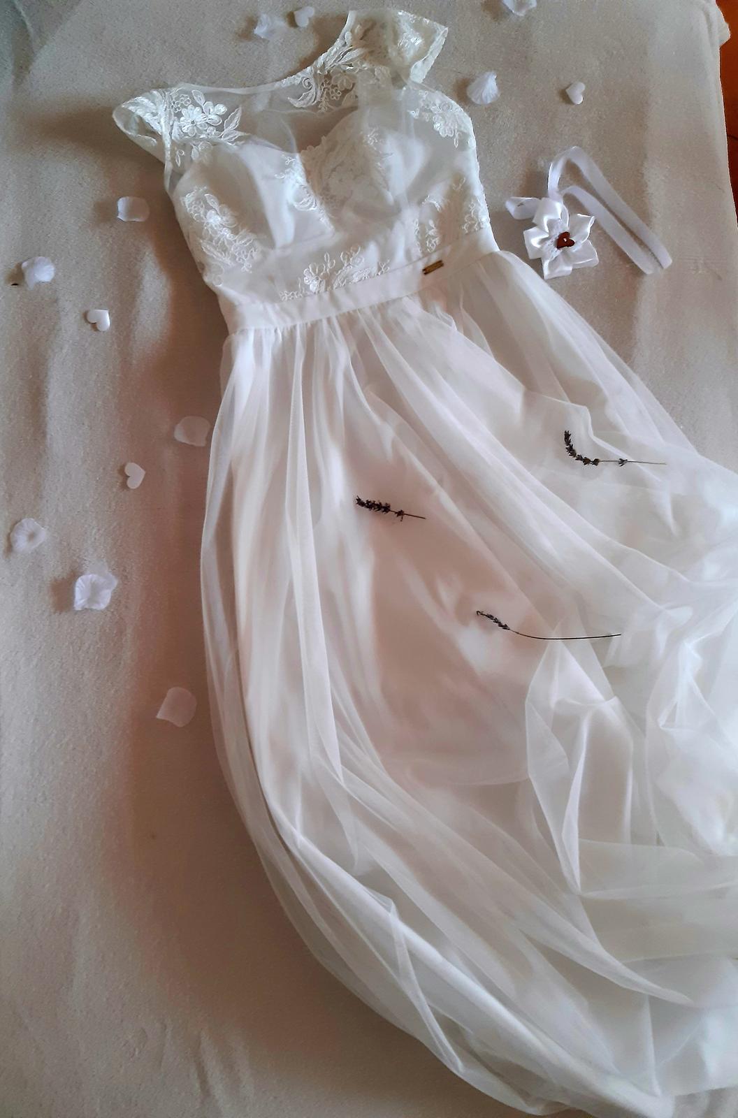Jednoduché biele šaty M - Obrázok č. 1