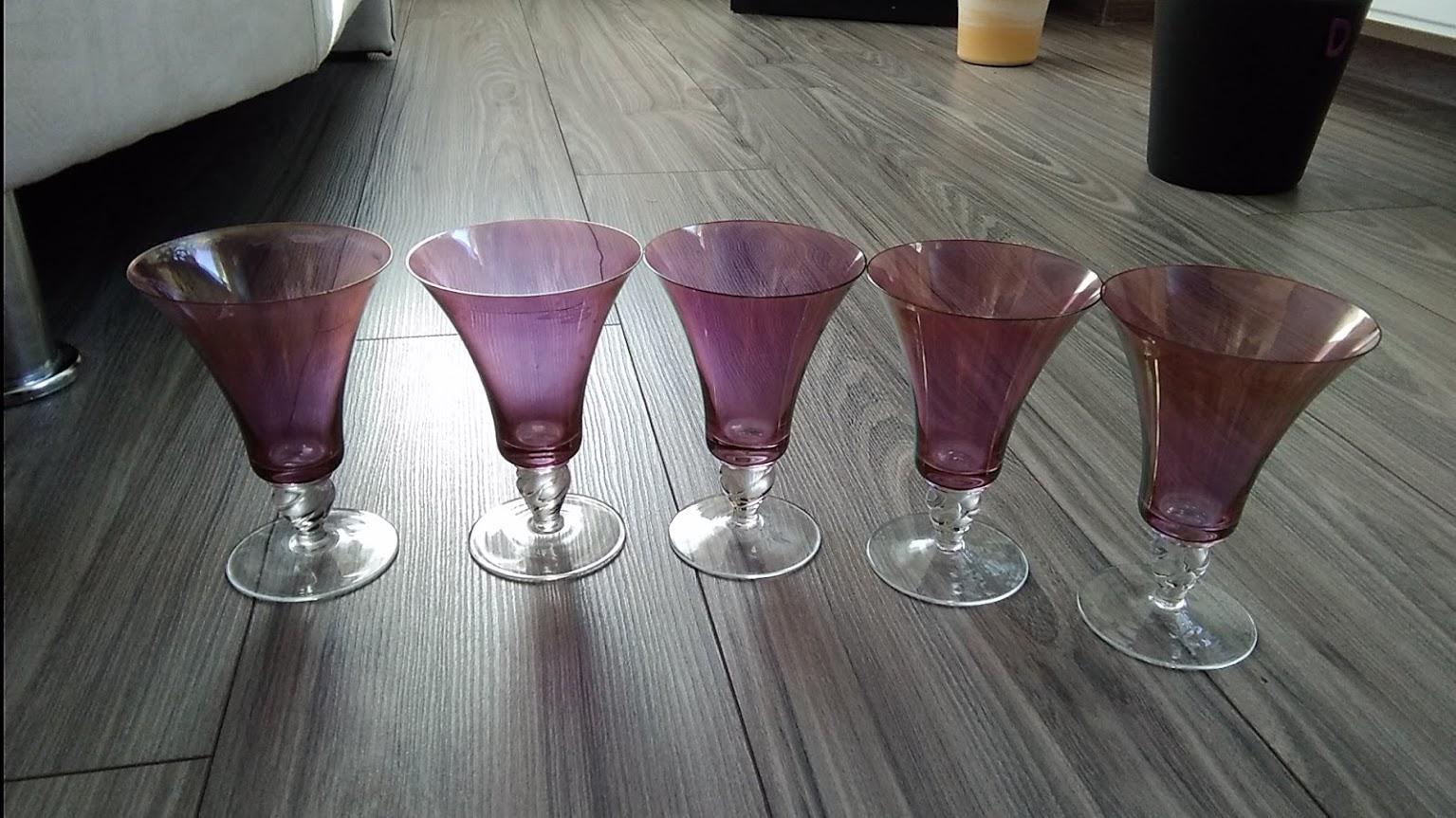 Retro ružové poháre-5 ks - Obrázok č. 2