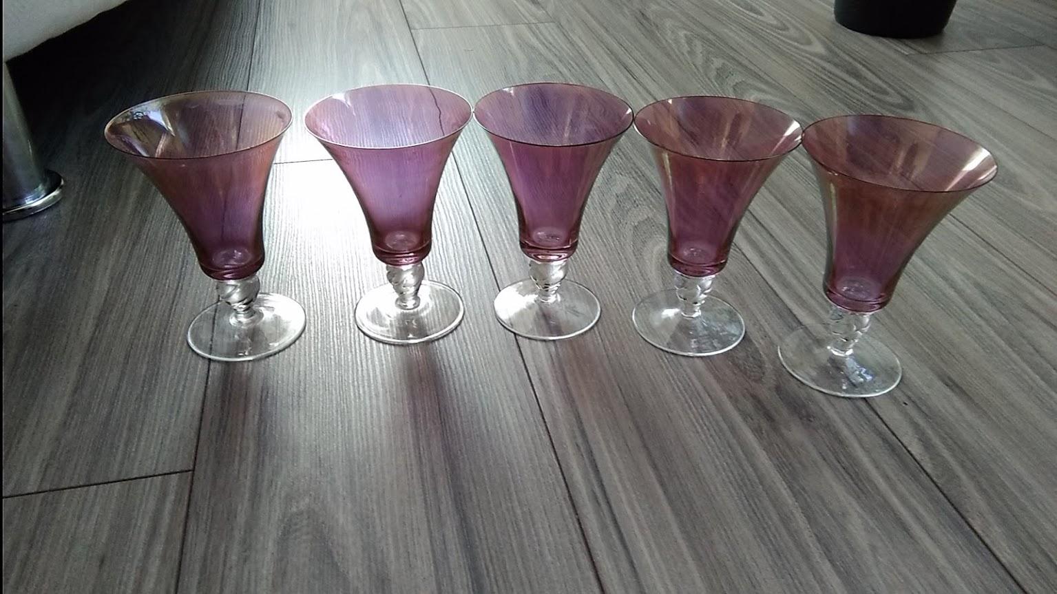 Retro ružové poháre-5 ks - Obrázok č. 4