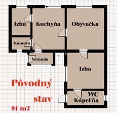 Dôvod prečo sme menili pôdorys bola priechodná izba a za ňou kúpeľňa. Tak sme špekulovali kam pridať aspoň 2 wc....a nakoniec namiesto 2 záchoda vznikla kompletná zmena všetkého