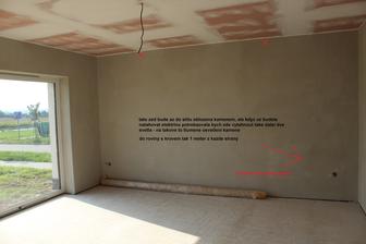 zde bude fit mistnost nechala jsem zhodit strop a otevrit tuto mistnost do krovu - strop ma pres 5 metru jsou tam tramy a vypada to luxusne